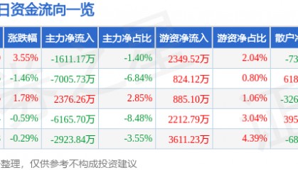 股票行情快报:长信科技(300088)8月28日主力资金净卖出1611.17万元