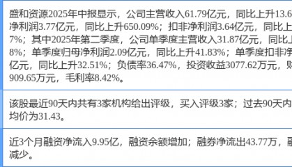 盛和资源涨9.41%，民生证券二周前给出“买入”评级