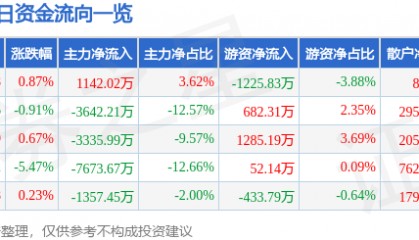 股票行情快报：汉王科技（002362）8月13日主力资金净买入1142.02万元