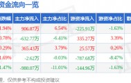 股票行情快报:氯碱化工(600618)8月20日主力资金净买入906.87万元