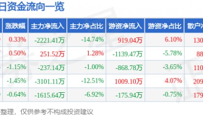 股票行情快报:长信科技(300088)8月4日主力资金净卖出2221.41万元